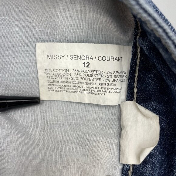 Nine West Eastend Capri Jeans Cropped Roll Cuff Denim Womens 12 - Picture 8 of 12